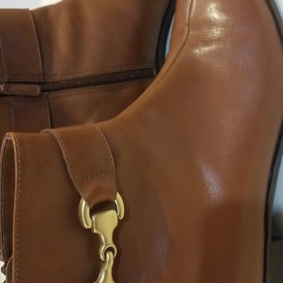 TALBOTS Brawn Ankle boots almond toe leather heel appro hee 1inch zip closure - Picture 6 of 7